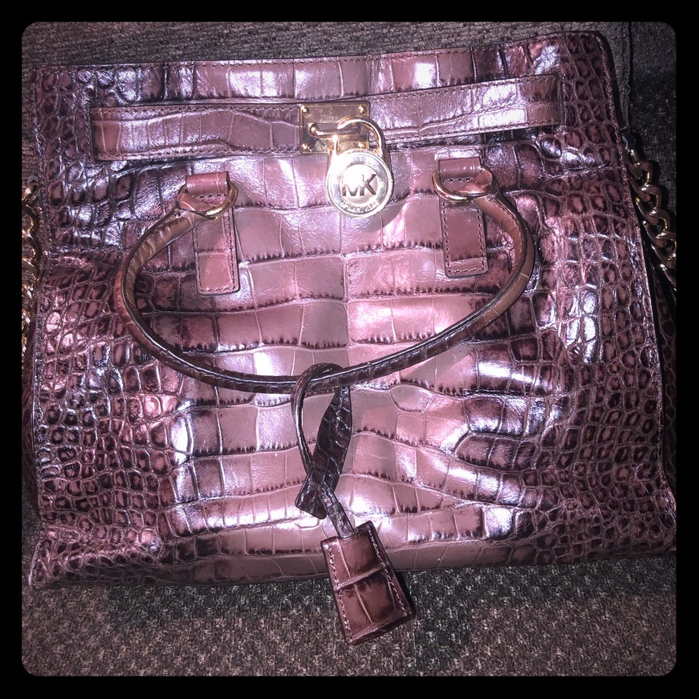 Michael Kors “Hamilton” Alligator satchel